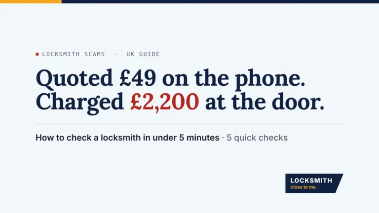 Quoted £49 on the phone, charged £2,200 at the door: how to check a locksmith in under 5 minutes