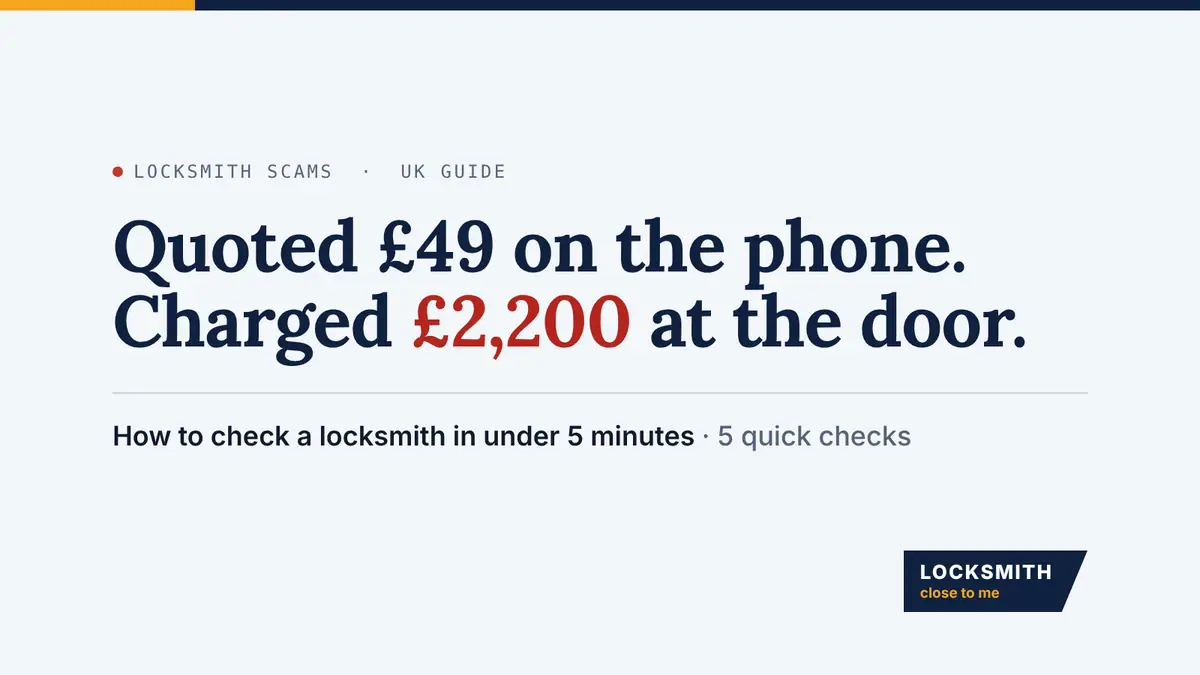 Quoted £49 on the phone, charged £2,200 at the door: how to check a locksmith in under 5 minutes